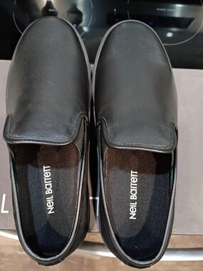 Neil Barrett Men’s Size 39 Black Leather Slip-On Shoes New